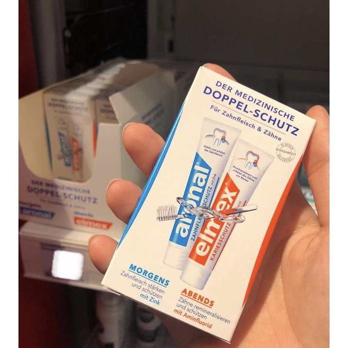 [Bill Đức] Set kem đánh răng mini Elmex & Aronal 2*12ml