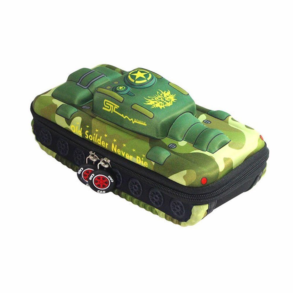 Túi Đựng Bút Bằng EVA Đơn Giản Chống Nước Hình Xe Tăng Màu Đen