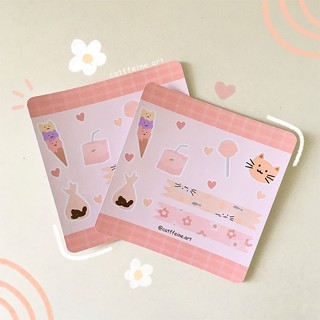 Set sticker đồ ngọt và mèo