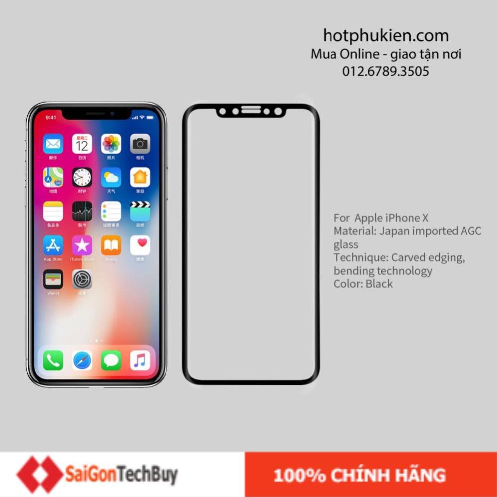 Dán cường lực 3D iPhone X chính hãng Nillkin Cp + Max chống vân tay chống bám nước chống chói bền chắc