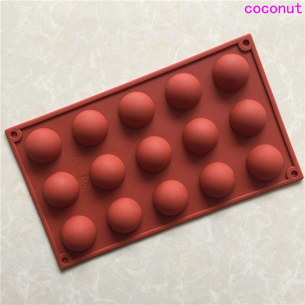 Silicone 15 Cavities Small Hemisphere Semicircle Chocolate Baking Molds Jelly Ice Candy Mould