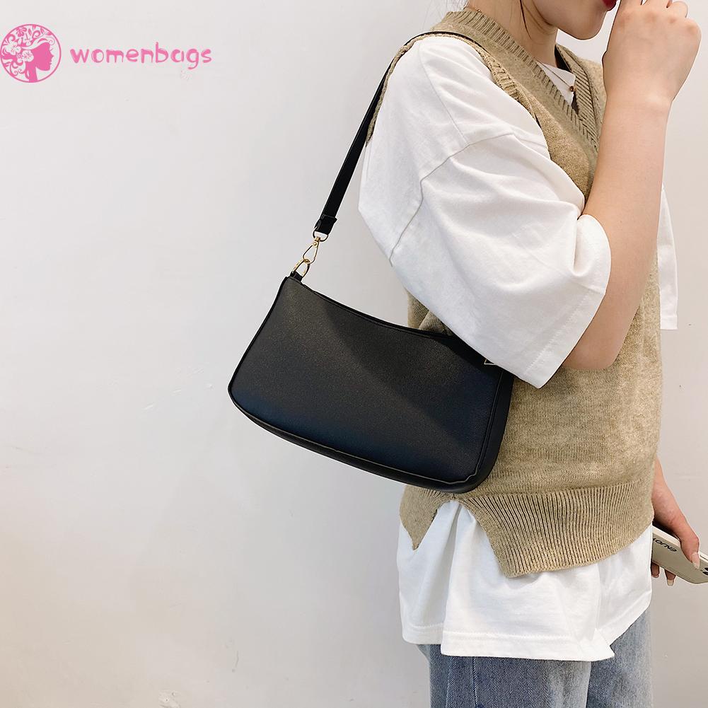 Túi đeo vai bằng da PU phong cách cổ điển thời trang cho nữ