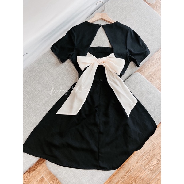 Đầm (có bigsize) Lana cutout lưng thắt nơ, phù hợp đi chơi, tiệc, dạo phố