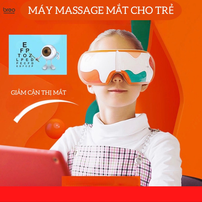 Máy Massage Mắt Trẻ Em Breo iSeeX Thông Minh Giảm Cận Thị Chăm Sóc Mắt Tre Breo