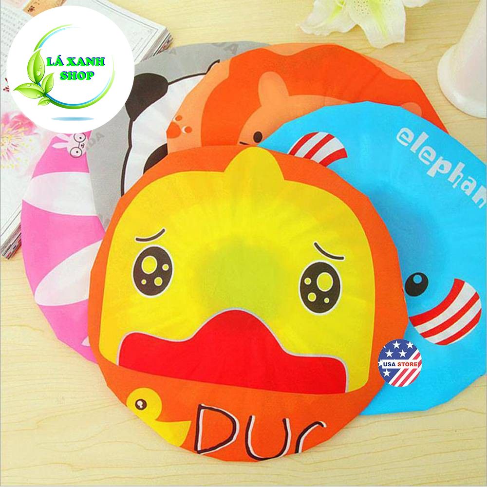 Mũ Tắm Trùm Tóc ĐỘI ĐẦU BẠN GÁI HOẠT HÌNH - Nón Tắm Hình Thú Tránh Ướt Tóc - Mũ Chụp Ủ Tóc Có Thu