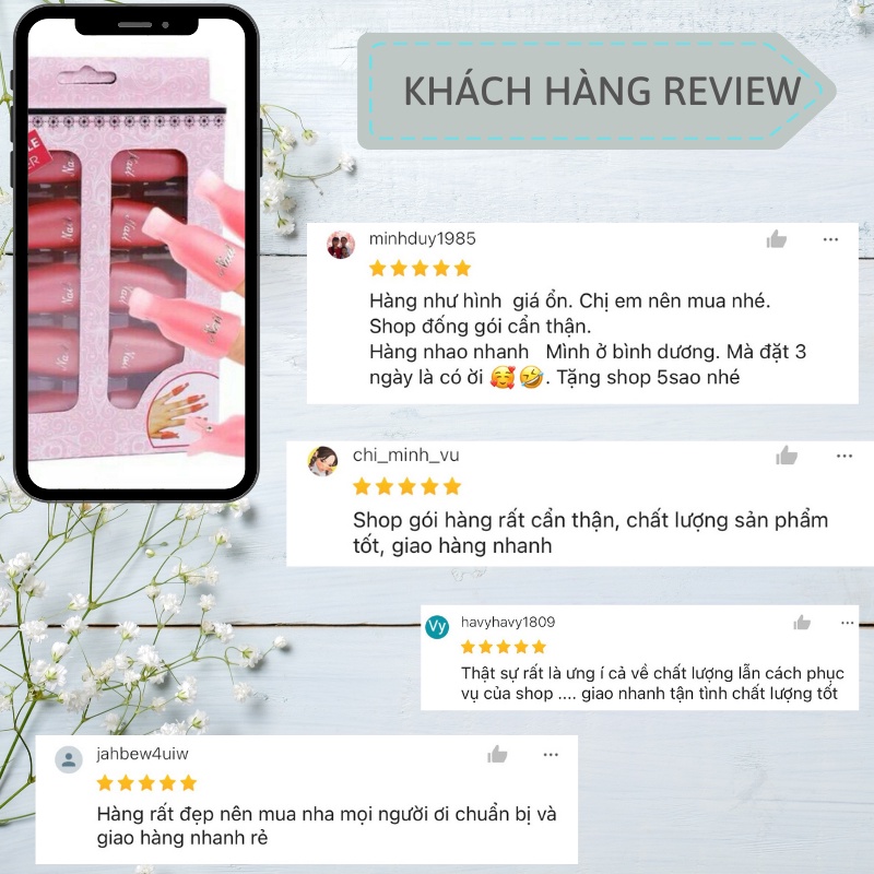 Kẹp ủ phá tháo gel móng tay bộ 10 kẹp nhựa bền chắc phụ kiện nail giá rẻ VUA SƠN AS