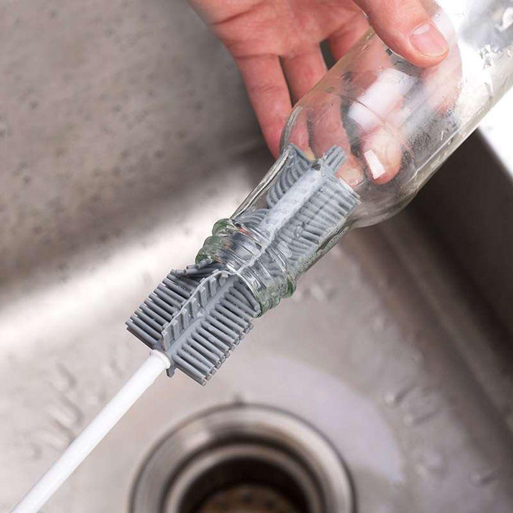 Cọ Rửa Ly Lọ Bằng Silicone Tay Cầm Dài Chất Lượng Cao