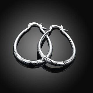 Bông Tai Tròn Mạ Bạc 925