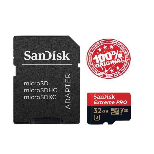 ( RẺ QUÁ) [Chính Hãng] Thẻ Nhớ MicroSD SanDisk Extreme Pro U3 V30 32GB 95Mb/s (CỰC CHẤT)