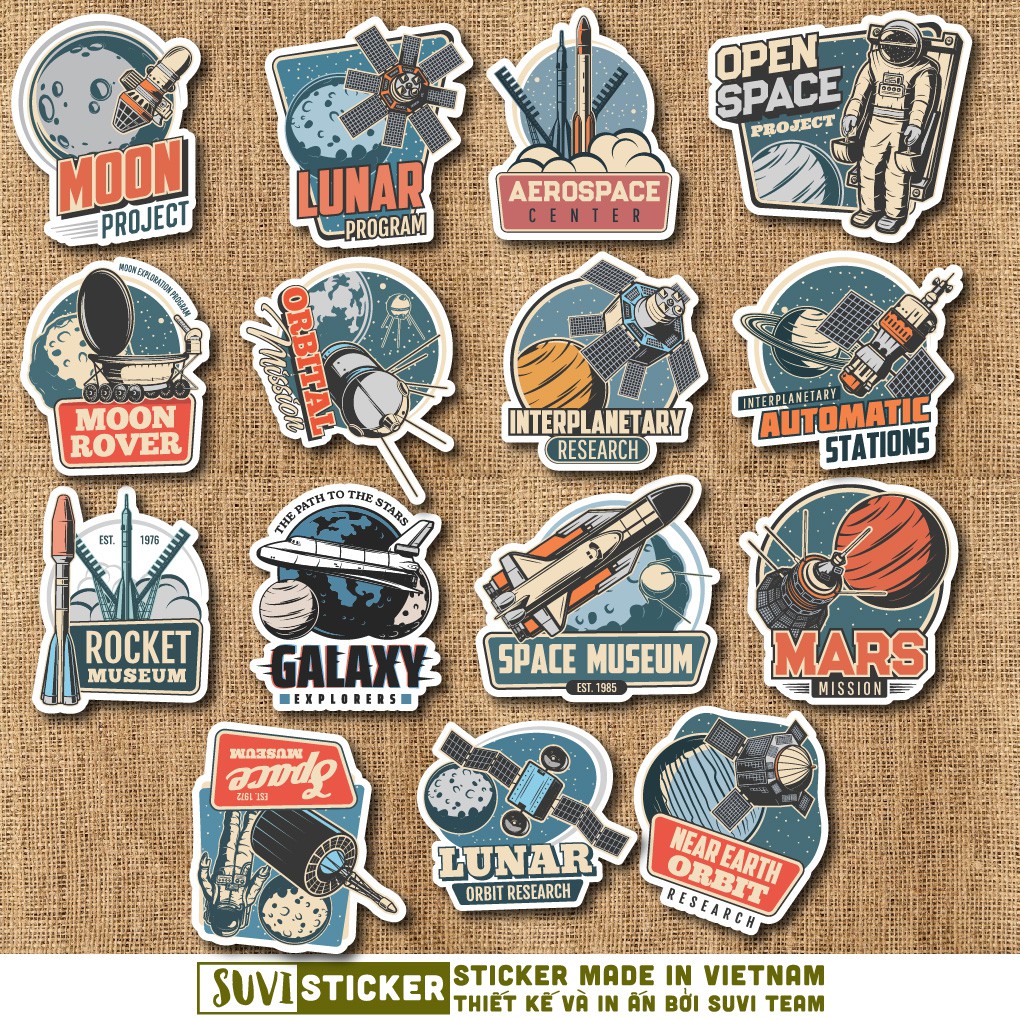 50 Sticker Galaxy chống nước sticker dán mũ bảo hiểm, laptop, điện thoại, đàn guitar, vali. MSP: NS04