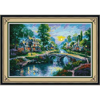 Tranh Thêu Chữ Thập Buổi Sáng Miền Quê RY11507 (KHÁCH TỰ THÊU) KT:107X72CM