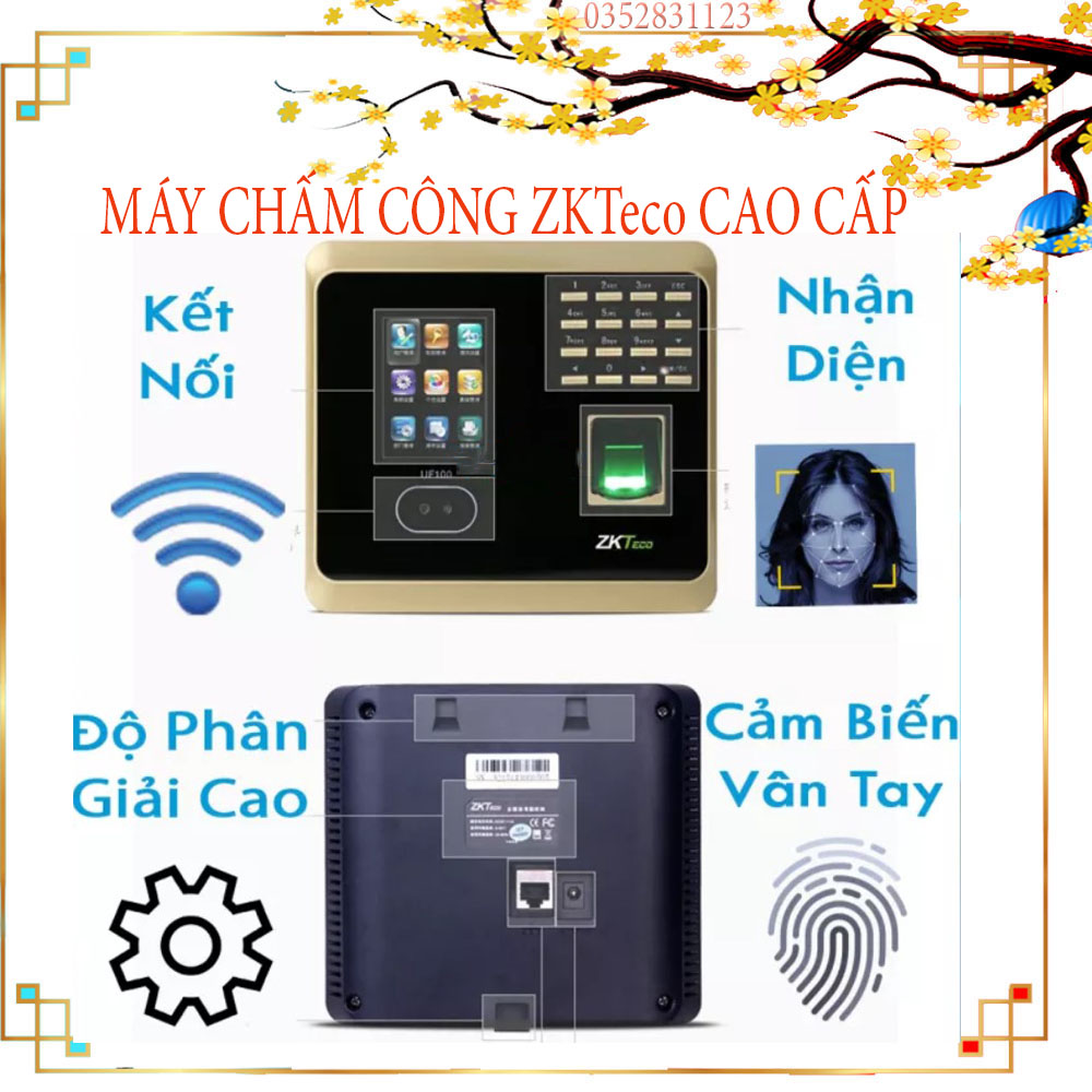 Máy Chấm công Nhận diện khuôn mặt + dấu vân tay + Mật khẩu ZKTeco