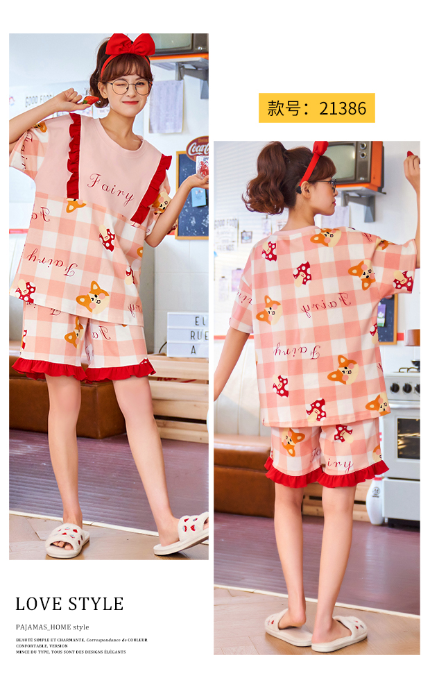 Bộ đồ ngủ ngắn chất liệu cotton thời trang cho nữ | BigBuy360 - bigbuy360.vn