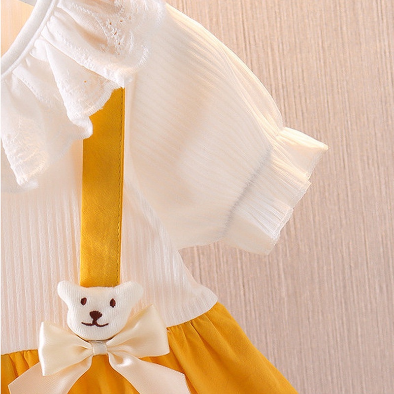 Đầm Công Chúa Tay Ngắn Bằng cotton Thời Trang Mùa Hè Cho Bé Gái 0-4 Tuổi
