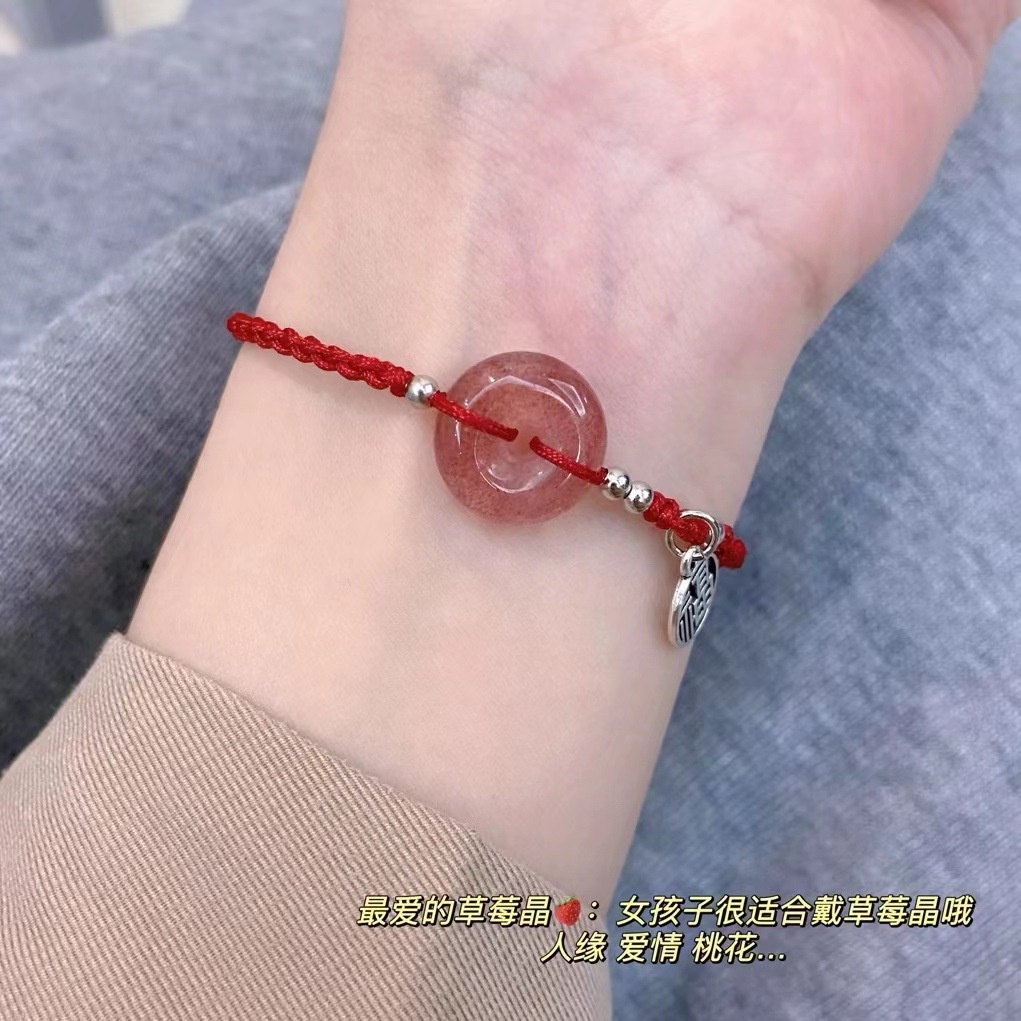 [Hàng Mới] Vòng Tay Bện Dây Có Khóa An Toàn Hình Fu Character Đơn Giản Cho Nữ