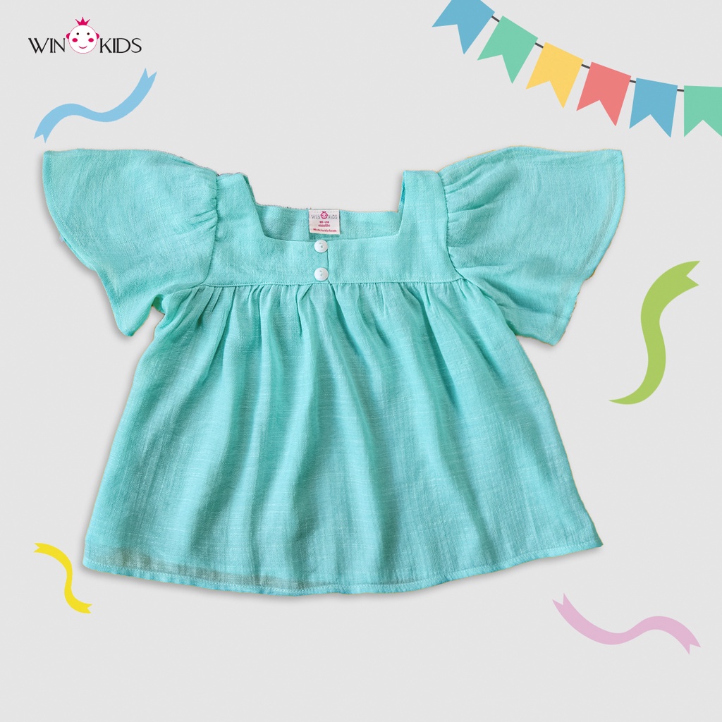Áo bé gái cánh tiên babydoll vải cotton mềm mại bé từ 11-22kg WINKIDS Thời trang trẻ em