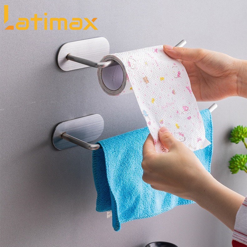 [Mã BMBAU50 giảm 7% đơn 99K] Giá Treo cuộn Giấy vệ sinh, treo khăn lau nhà bếp Dán Tường Inox 304 Latimax - Dài 26cm