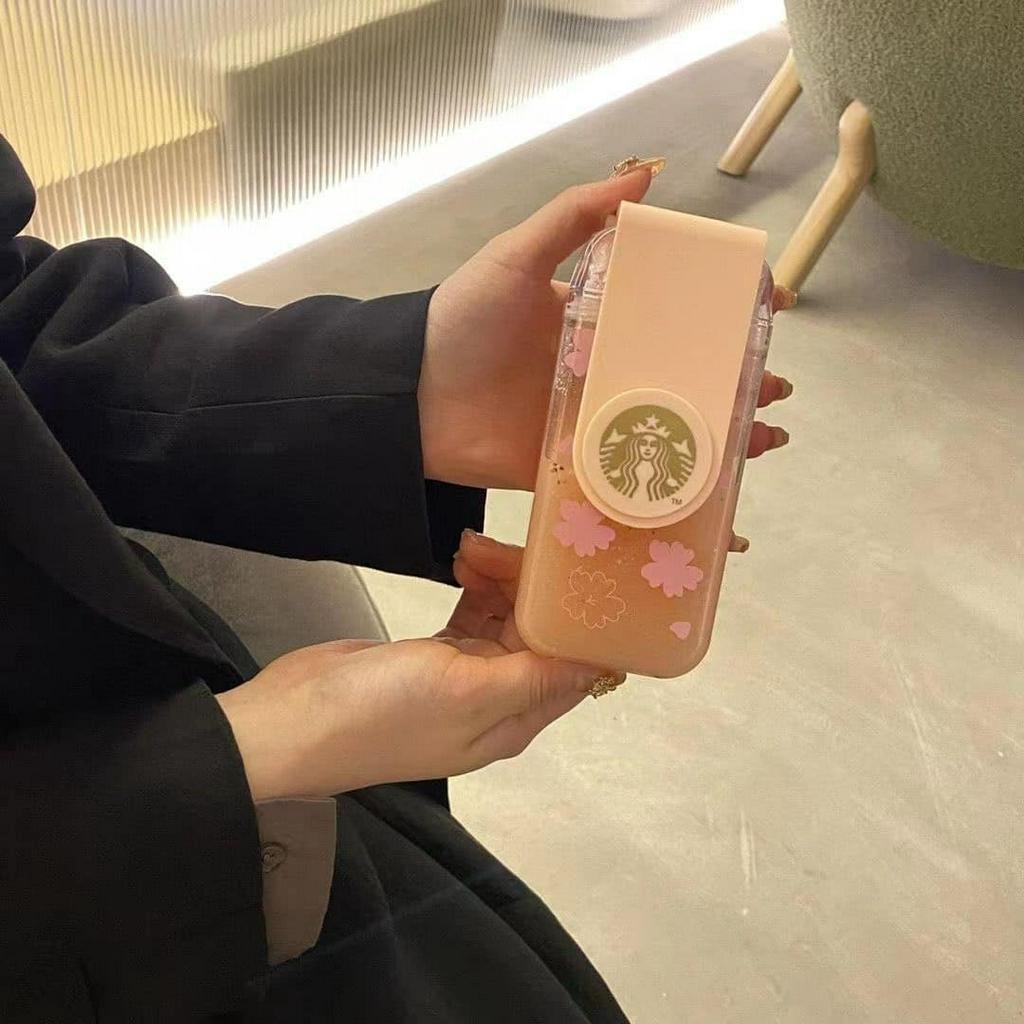 Bình nước starbucks nhựa phiên bản hoa anh đào