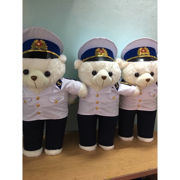 Gấu bông bộ đội hải quân ( in tên , quân hàm theo yêu cầu )