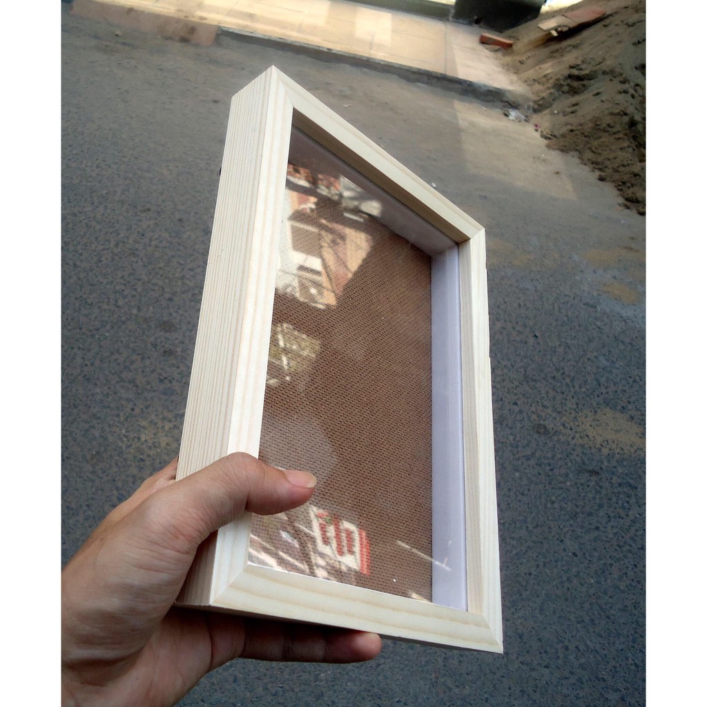 Khung ảnh 13x18 Hộp B1 - Khung hình gỗ thông mặt kính - Khung ảnh đẹp handmade - Picture Frames Tiệm Khung PT