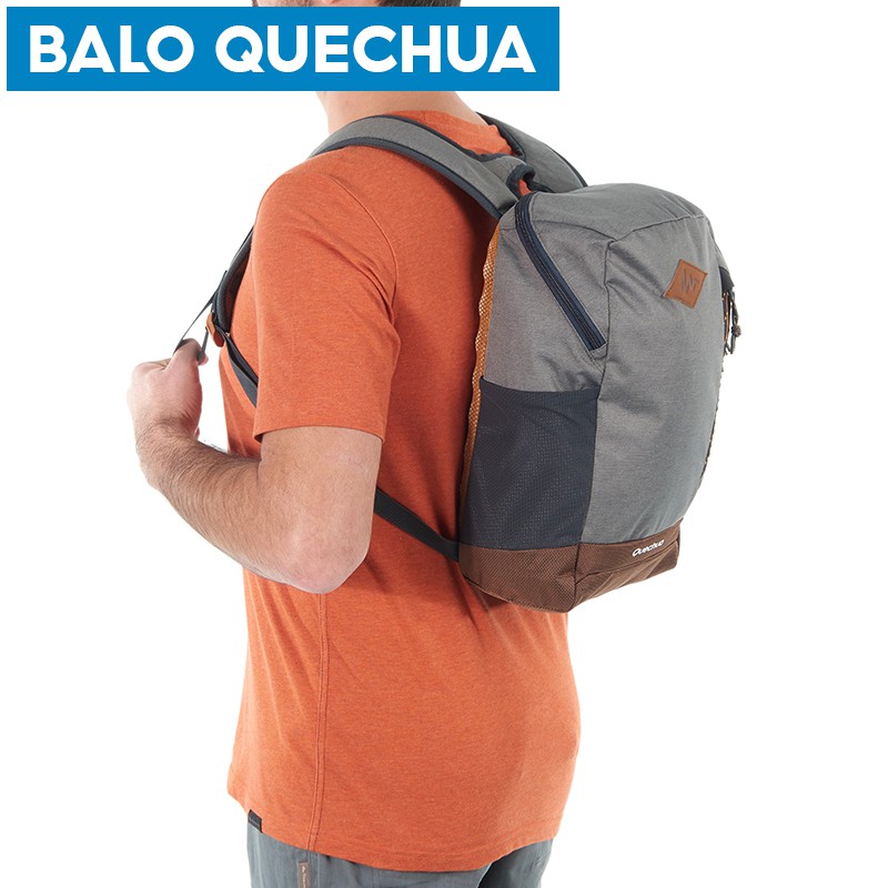 Balo QUECHUA n-hiking leo núi, dã ngoại 10 lít - xám/ kaki