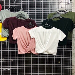 Áo xoắn eo tay ngắn