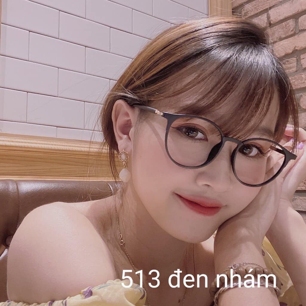 Gọng kính mắt tròn nam nữ chất liệu nhựa dẻo thanh mảnh nhẹ nhàng 513