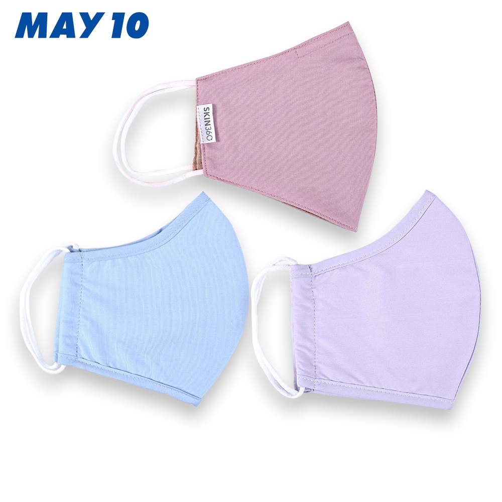 Khẩu Trang Vải 3 Lớp Kháng Khuẩn May 10 (Giao Màu Ngẫu Nhiên)