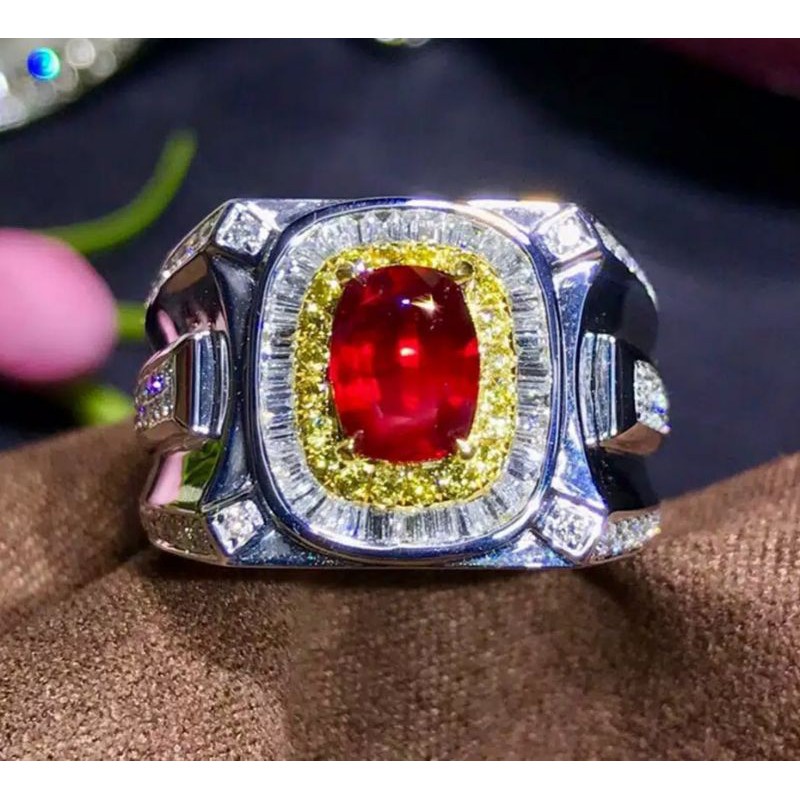 Ruby Siam Dây Chuyền Mặt Đá Ruby