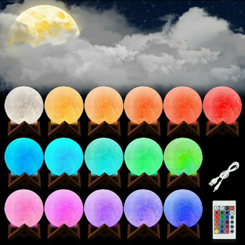 Đèn ngủ mặt trăng Moon Light 3D cảm ứng 7 màu [ đẹp mê mẩn ]