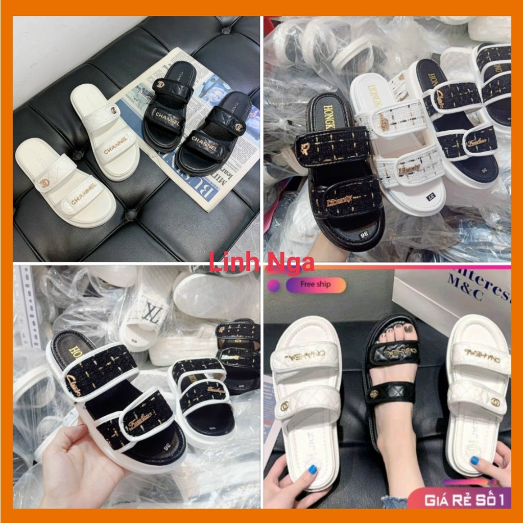 Dép Nữ Quai Ngang Bánh Mì 2 Quai Đế PU Siêu Nhẹ 3P Tôn Dáng Cực Êm