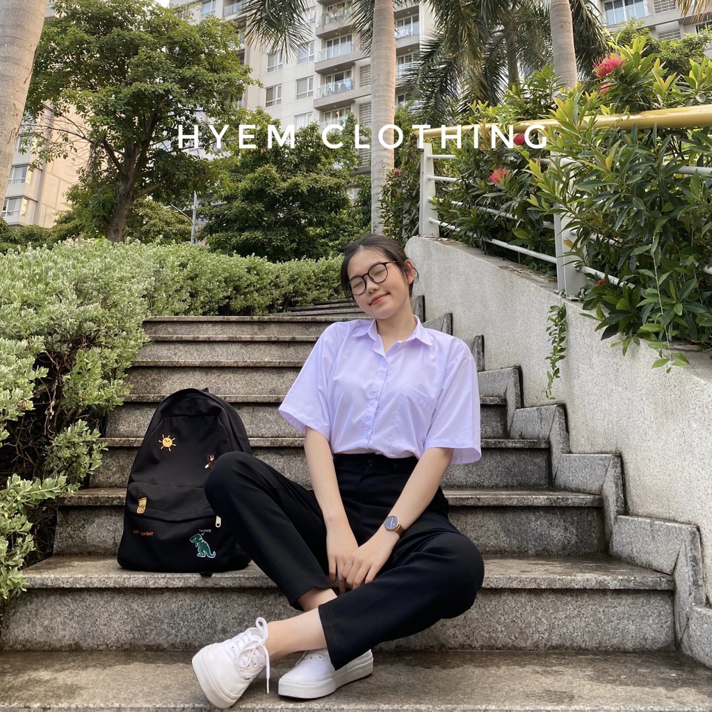 [Mã FAMARAL1 giảm 10K đơn 50K] Áo Sơ Mi Trắng Form Rộng Tay Lỡ Có Túi Đi Học, Đi Làm | BigBuy360 - bigbuy360.vn