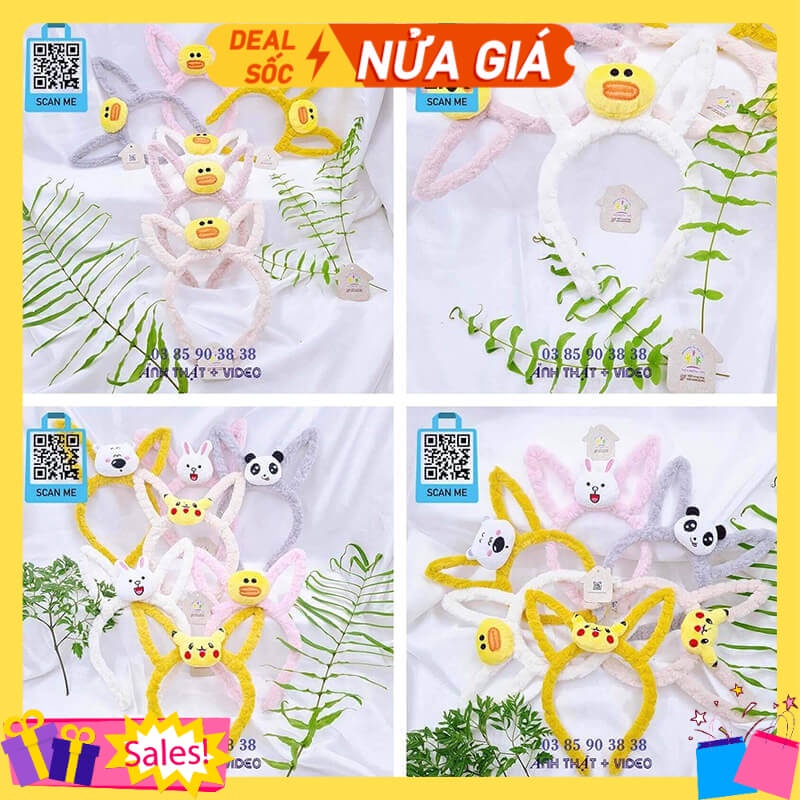 Băng đô nữ, bờm tóc cho bé gái, phụ kiện nữ, cài tóc lông mềm mịn,Hoạt Hình Thú Lông Mềm - thương hiệu Vợ Chồng Tôi