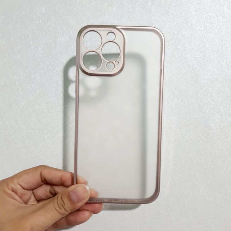 ( Xả Kho ) Ốp lưng sulada nhám viền màu hồng cho iphone 13 pro max , 13 pro