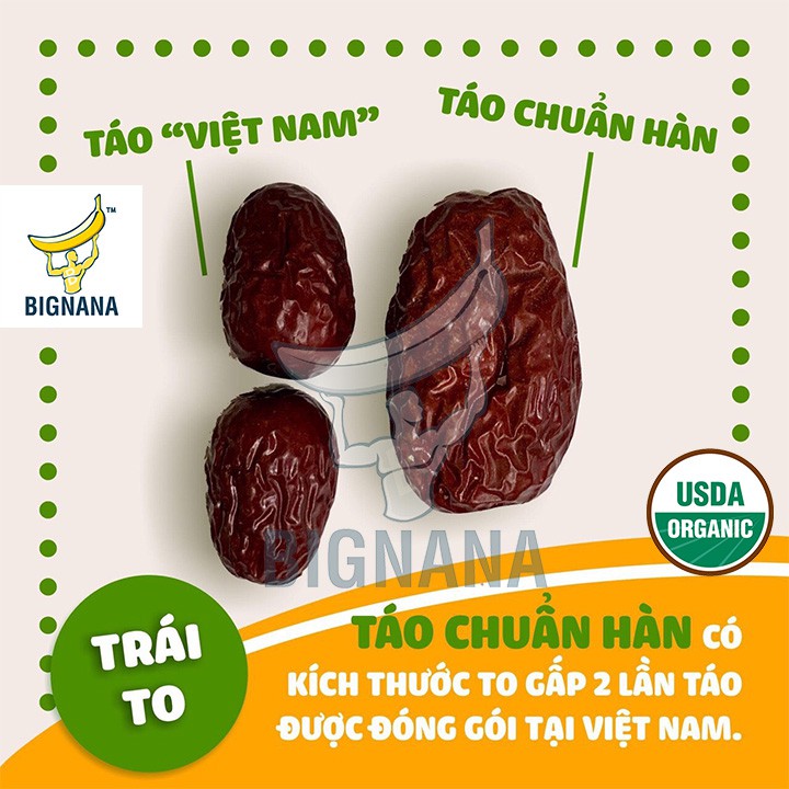 Táo Đỏ Sấy Khô Hàn Quốc JuJuBe Gói 500gr, Tăng Sức Đề Kháng