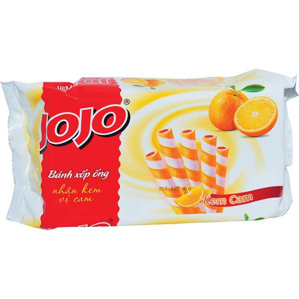 Bánh xốp ống JOJO vị cam / lá dứa / matcha/ vị phô mai/ sô co la 125g