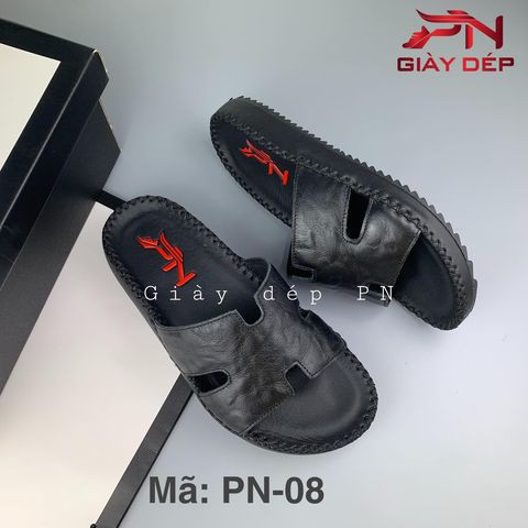 Dép nam quai ngang xỏ ngón quai chữ H da bò 100%