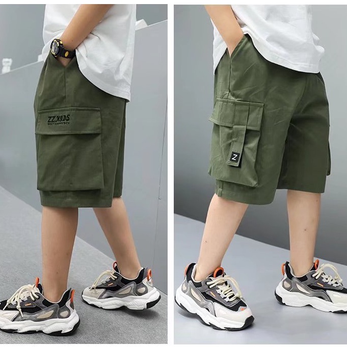 Quần short BXPB dáng suông có túi lớn mặc thoải mái thời trang mùa hè cho bé trai 3-15 tuổi