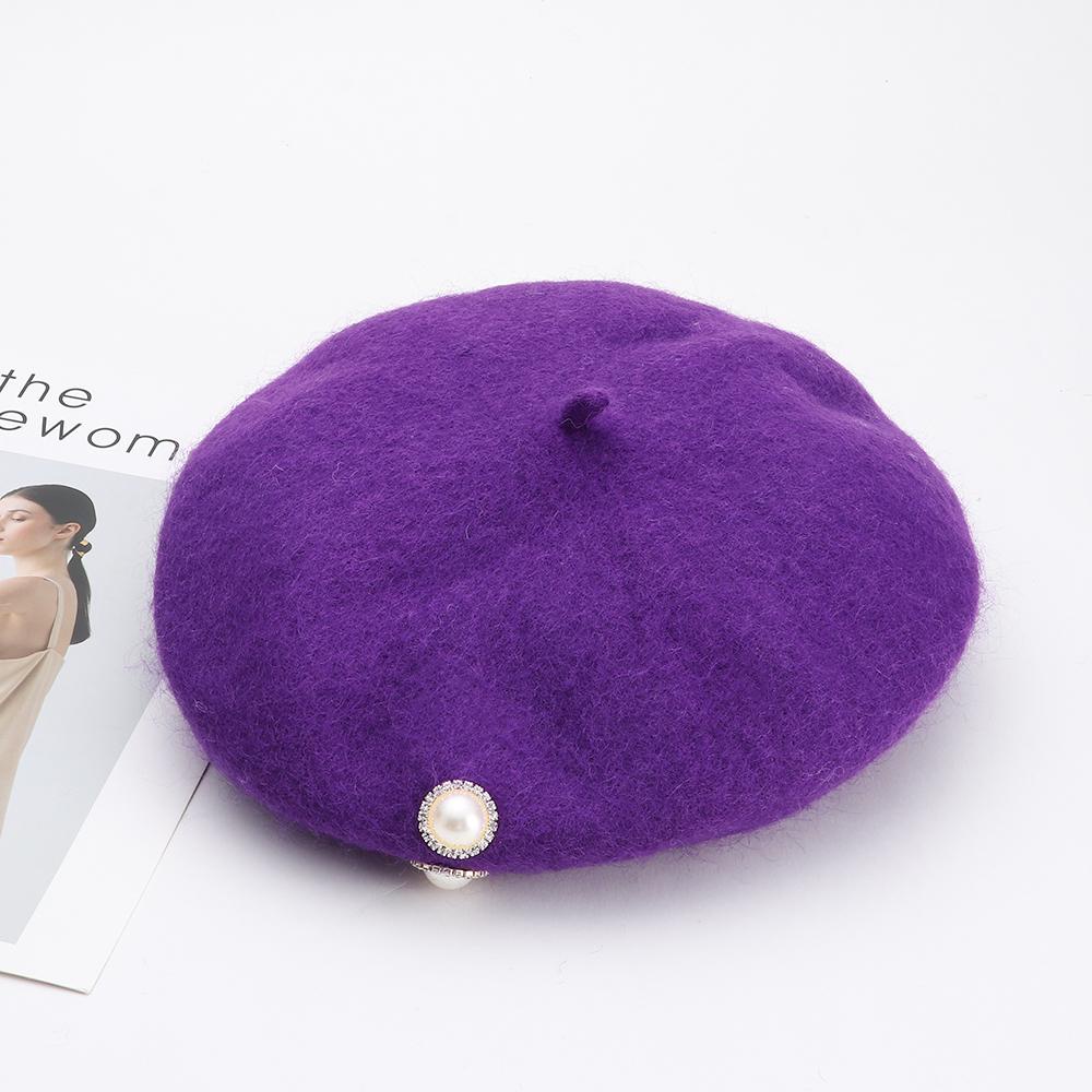 Nón Beret Len Màu Sắc Đơn Giản Thời Trang Thu Đông Cho Nam