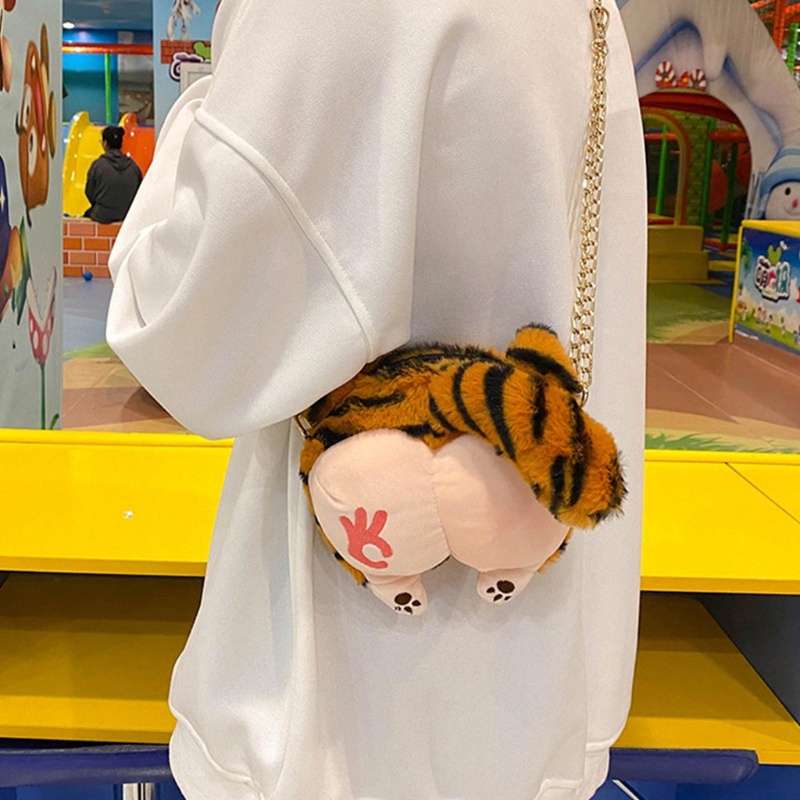 Túi Đeo Chéo Hình Mông Động Vật Nhồi Bông Ngộ Nghĩnh Cho Nữ