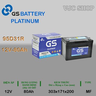 Ắc quy GS 95D31R 80Ah