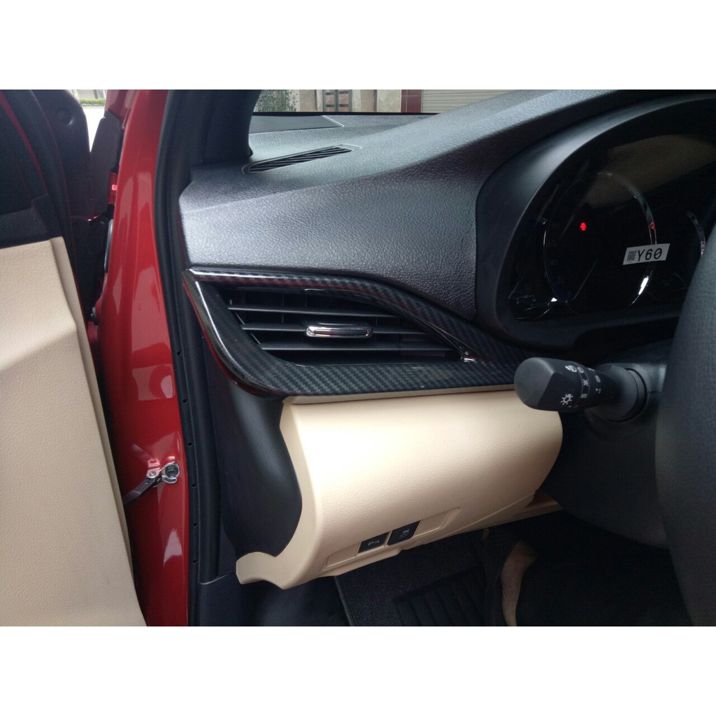 Ốp nội thất Toyota Yaris, Vios đời 2019 -  2021 vân cacbon hàng cao cấp