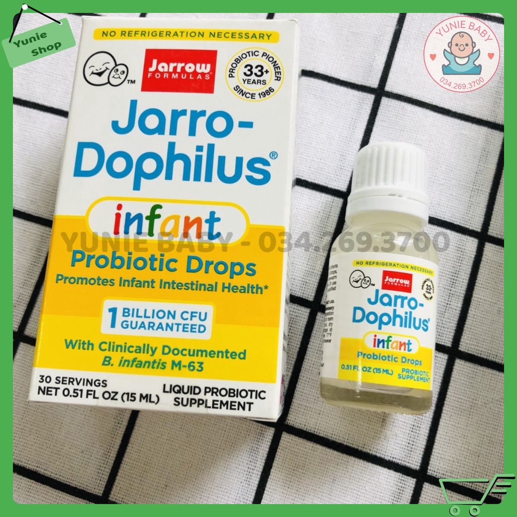 [USA][15ml] Men vi sinh tiêu đẩy đờm cho bé sơ sinh Jarro Dophilus Infant