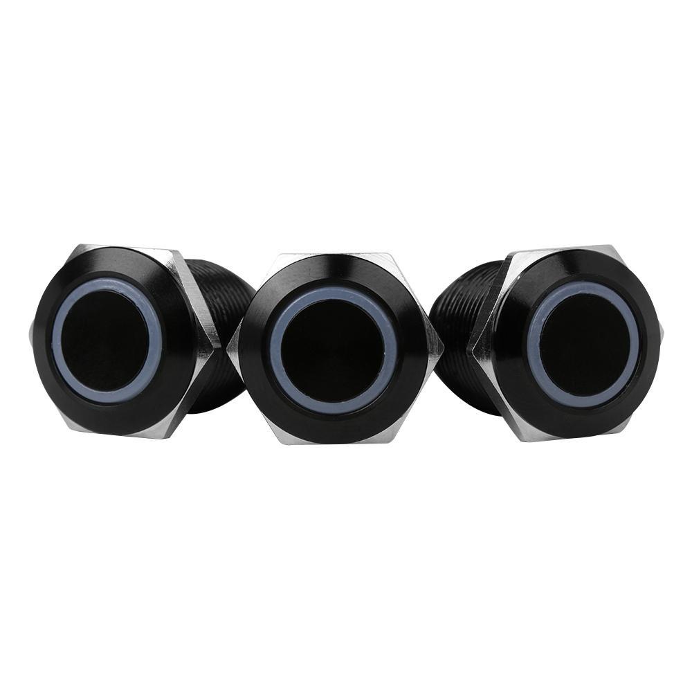 PISTA Nút Nhấn 12mm Bằng Nhôm Màu Đen
