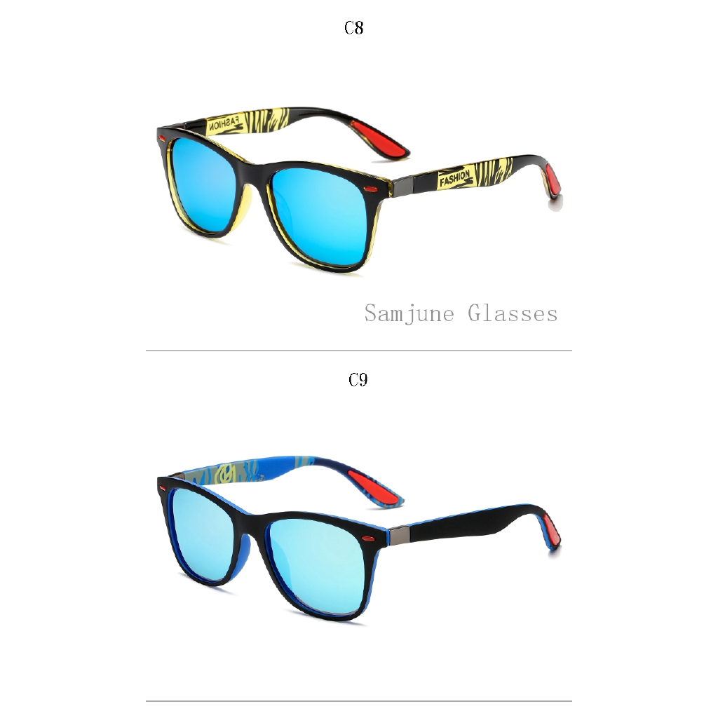Kính mát SAMJUNE phân cực gọng vuông UV400 siêu nhẹ cho nam và nữ