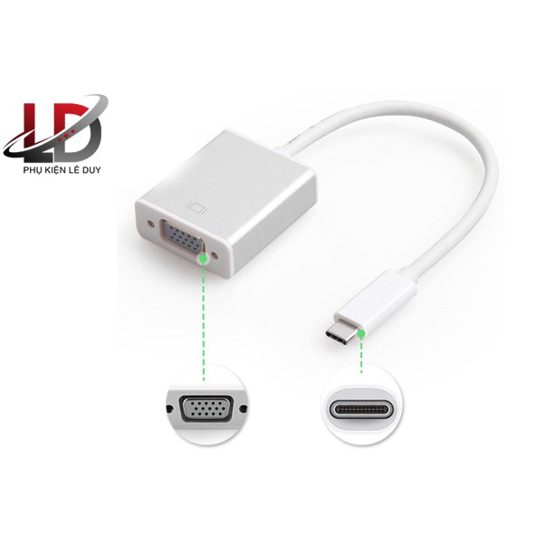 Cáp chuyển USB Type C sang  VGA giá rẻ