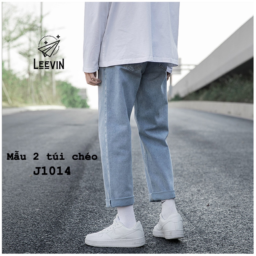 Quần Jean Nam Nữ Ống Suông Unisex 2 Túi Trước - Kiểu quần jeans nam nữ Baggy vải bò Leevin Store