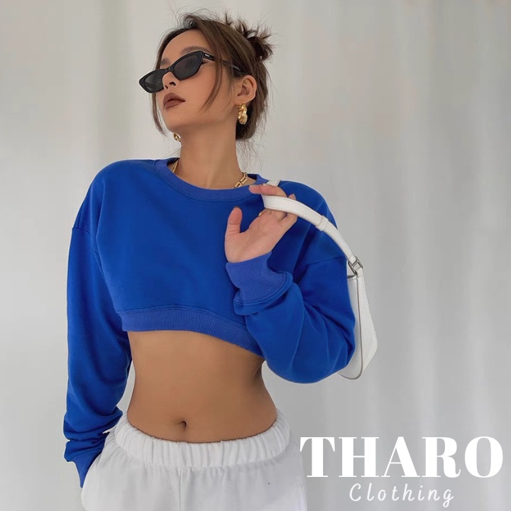 Áo Sweater Vải Nỉ, Dáng Ngắn Croptop - Tharo Clothing [AO00082]