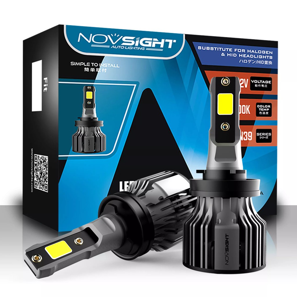 ☼▫❍Đèn pha led cho ô tô / xe máy NovSight N39 chân H4 H11 H7 H1 H3 HB3, 10.000LM, ánh sáng trắng 6500k chính hãng