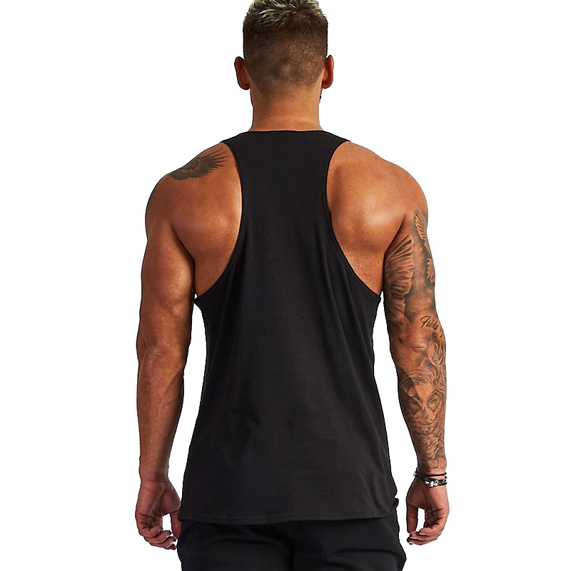VQ Men's Cotton Sports Vest Gym Fashion Training Casual Tank Tops